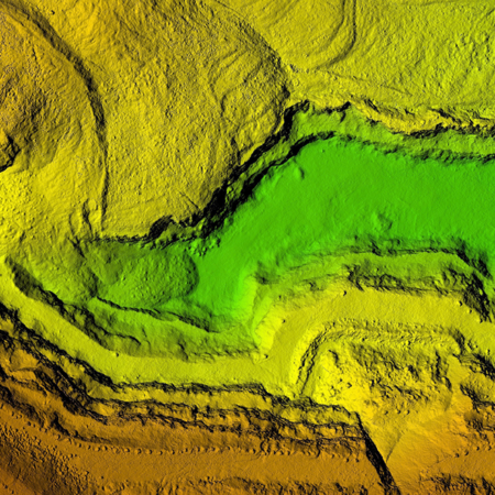LiDAR topographic river survey map